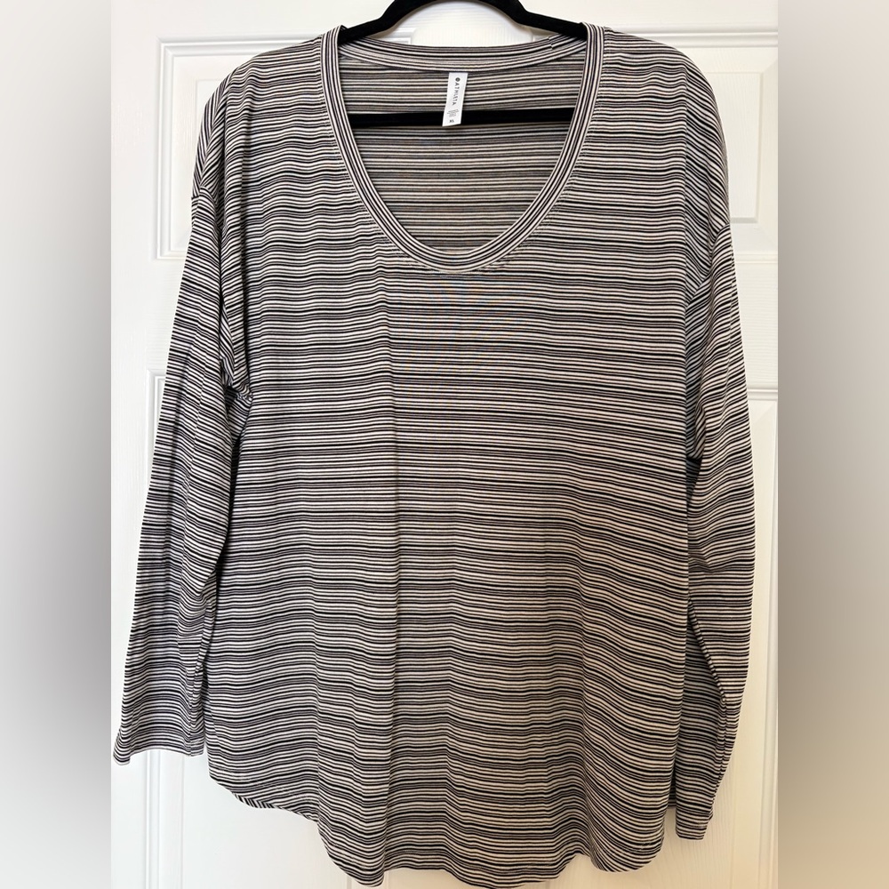 Athleta Black and White Striped Top